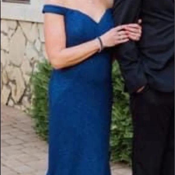 Jovani Stretch Glitter Off the Shoulder Formal Dress - Picture 4 of 16